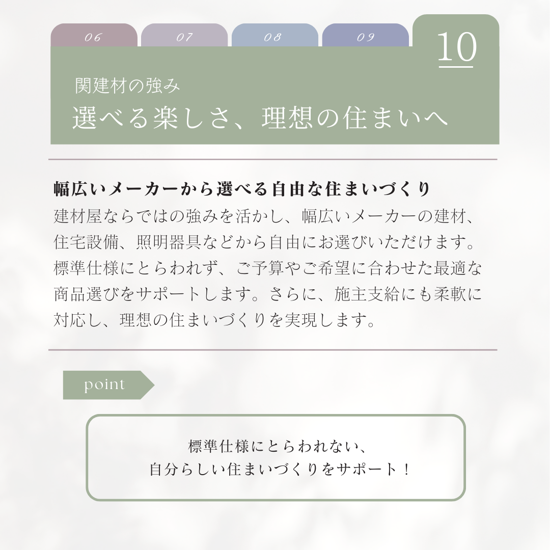 選べる楽しさ、理想の住まいへ